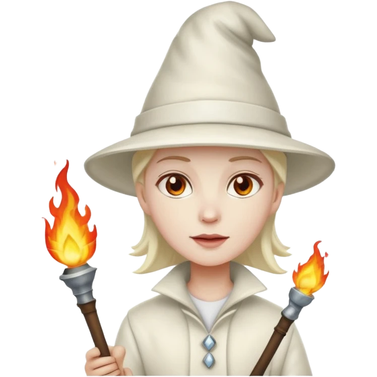 A kkk member with a torch and pointy hat emoji