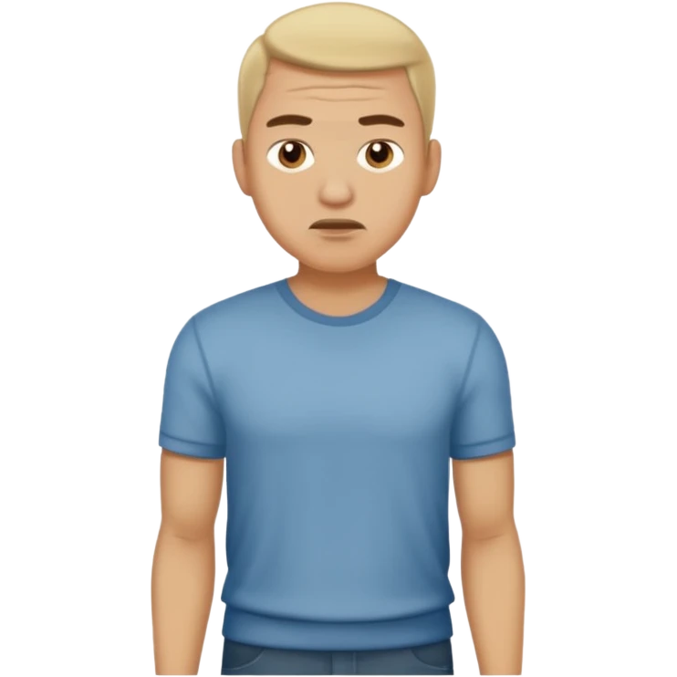 ligth man casual wear disgusted face full body emoji