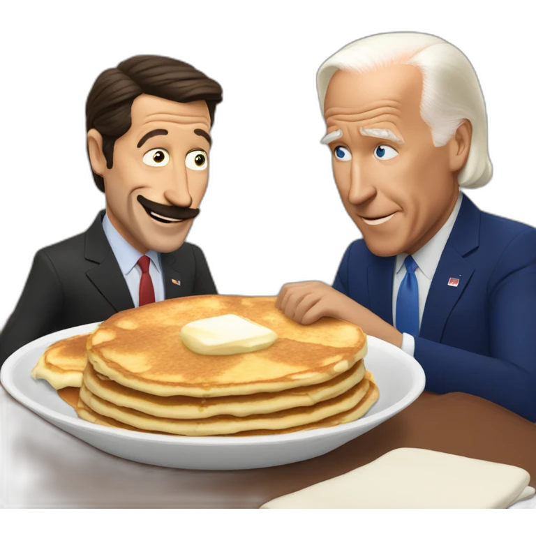 Ted Lasso eating pancakes with Joe Biden  emoji