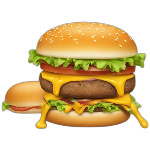 Dog eat the burger emoji