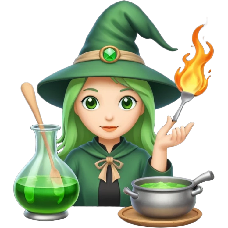 green witch cooking potion emoji