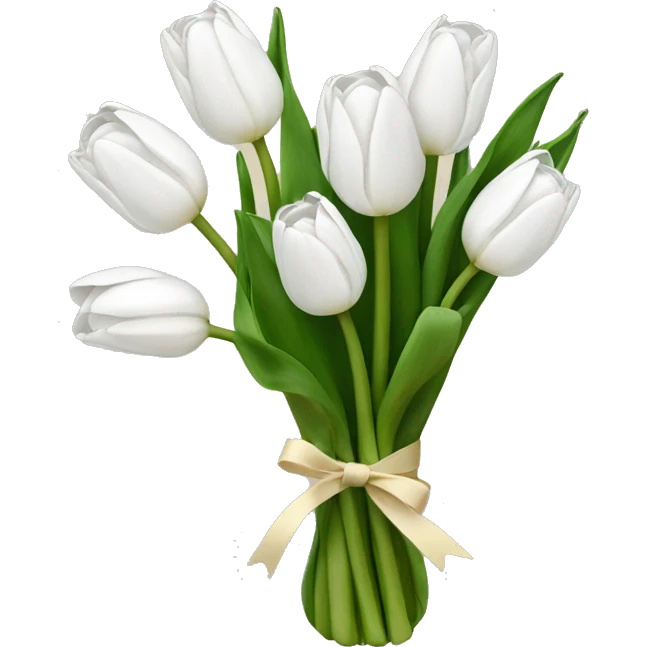white tulip bouquet  emoji