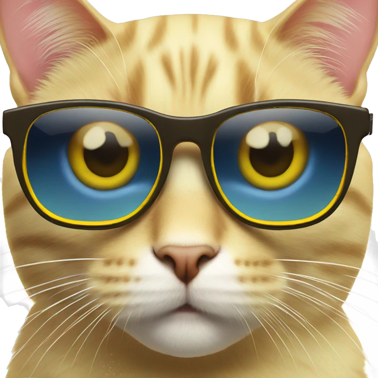 face Cat yellow with sunglases Tug life emoji