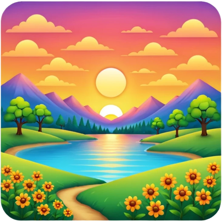Pôr do sol com Natureza  emoji