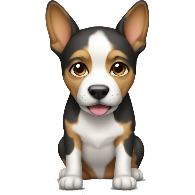 Perro pintando tren emoji