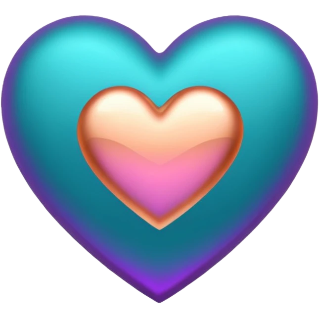 I need a teal, orange , purple, and rose gold Heart emoji  emoji