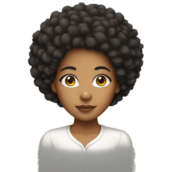 Mixed girl with Afro  emoji