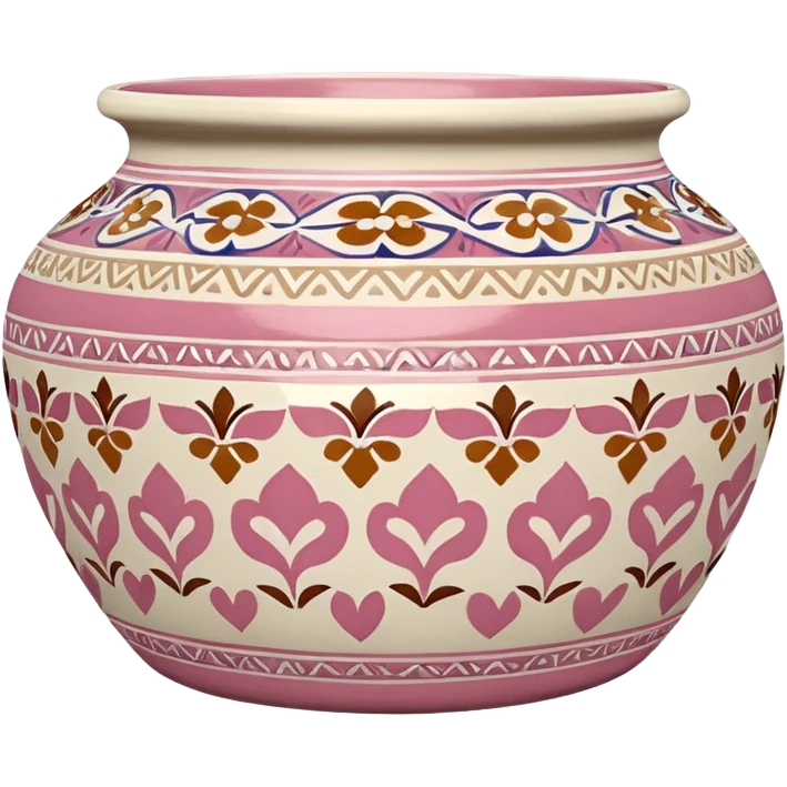 Pink, white and beige Talavera pot emoji