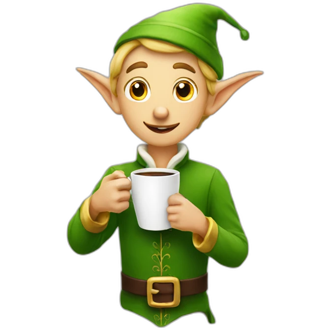 elf drinks coffee emoji