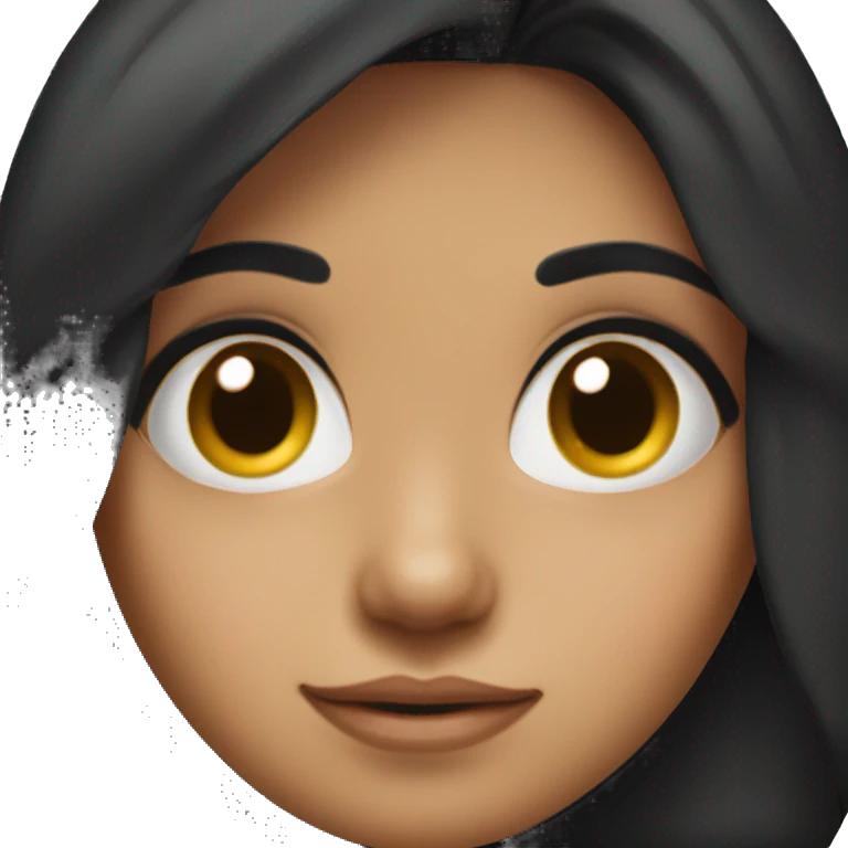 Cute hispanic girl with big eyes and black hair emoji