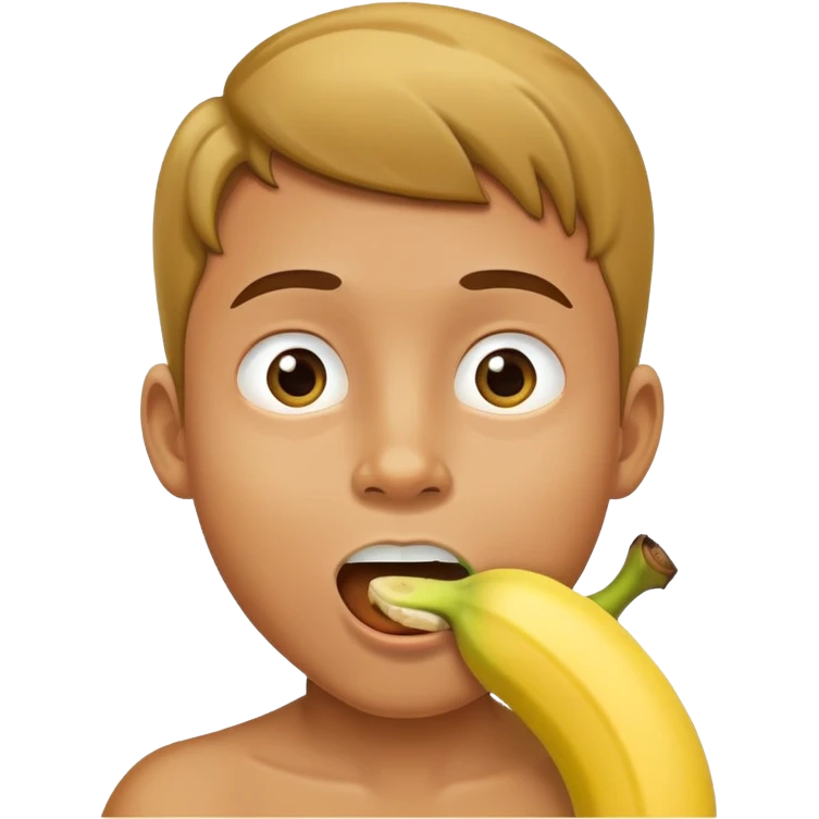 boy with banana in mouth emoji
