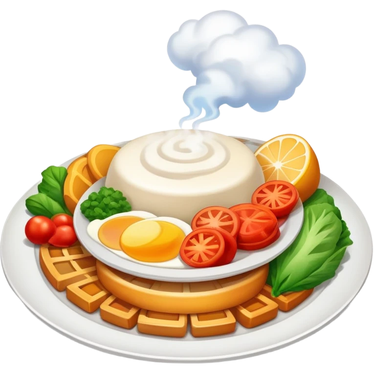 delicious food plate with steam emoji