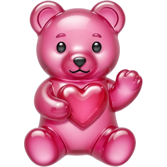 transparent pink gummy bear heart pink emoji