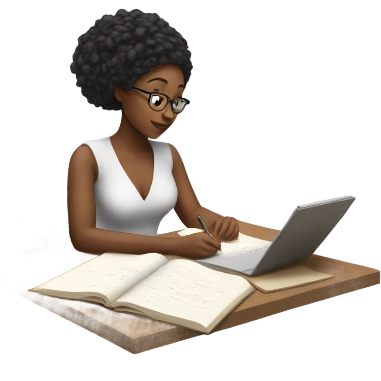 Beautiful woman dr studying emoji