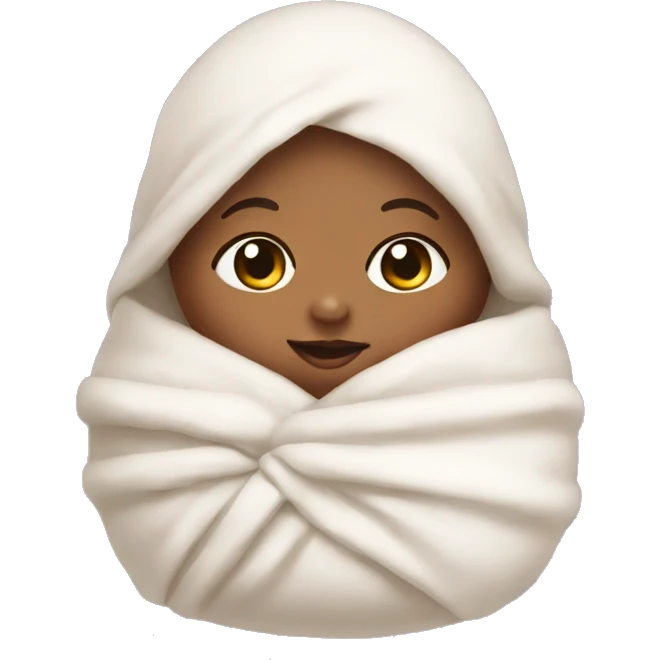Swaddled baby with heart eyes emoji
