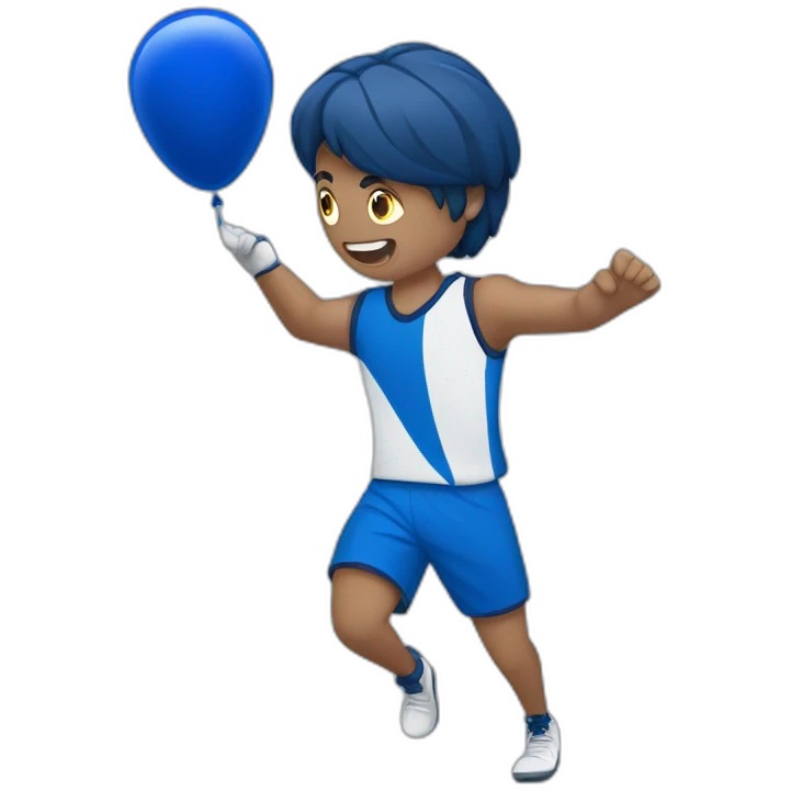 Handball player with dark blue balloon emoji