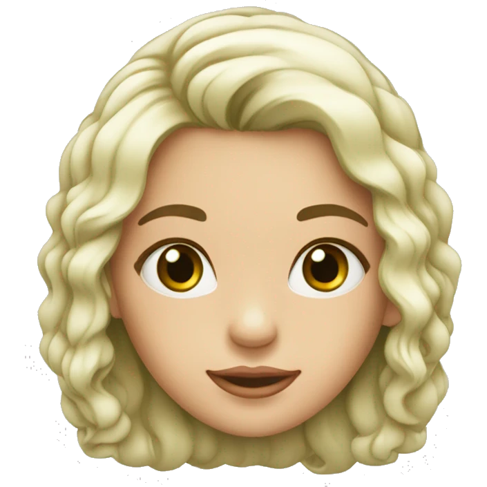 menina branca, olhos verde, cabelo ondulado, vermelho emoji