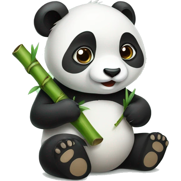 Panda eat bamboo  emoji