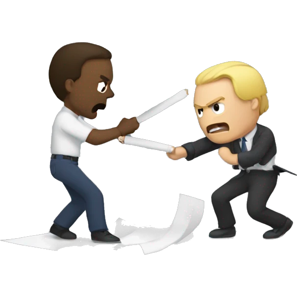 Fight between pen and paper  emoji