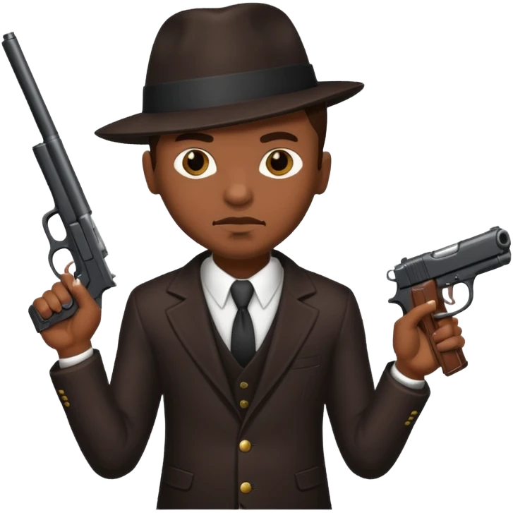 African American gangster terrorist with a gun emoji