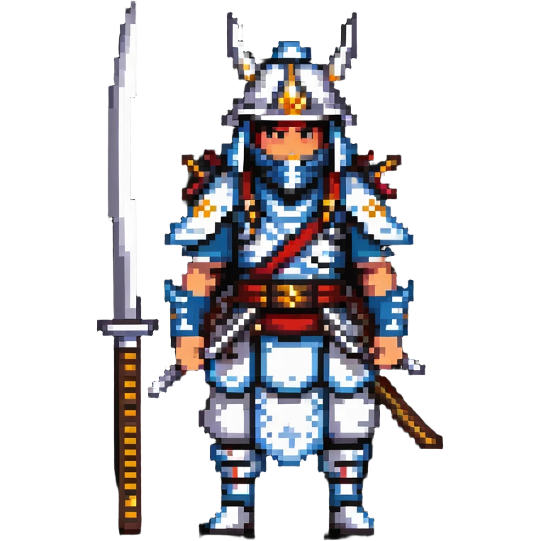 male samurai nomad with heavenly halo and traditional weapons emoji