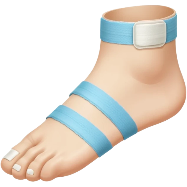 сделай на белом фото эмодзи с ногой забинтованной  emoji