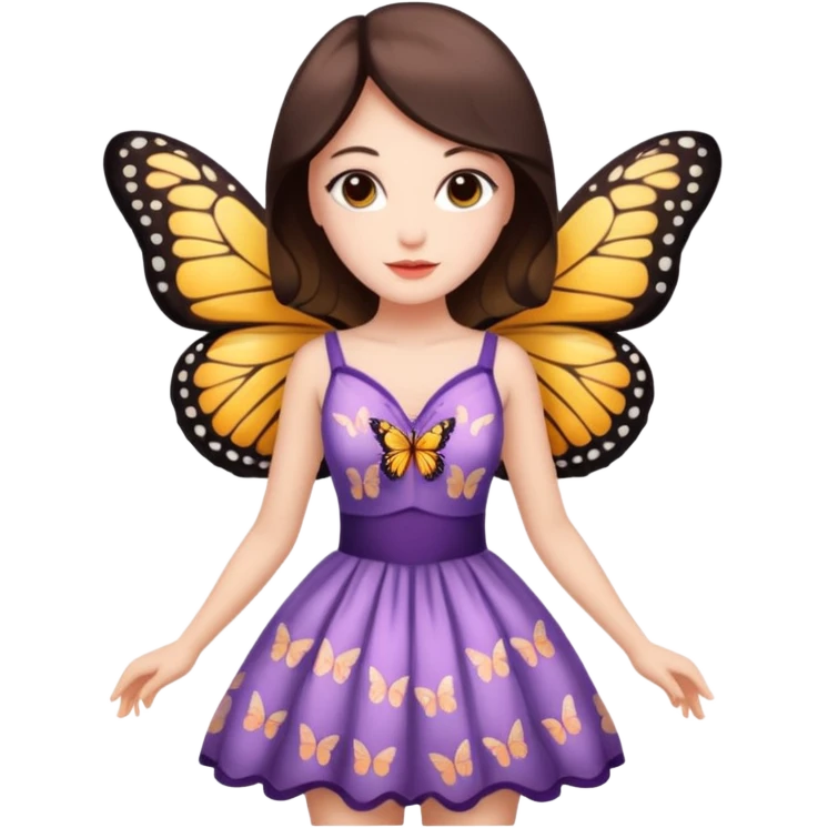 Beautiful lady in the butterfly dress emoji