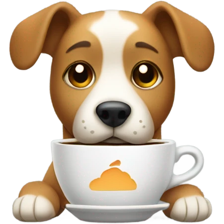 Dog with coffe emoji