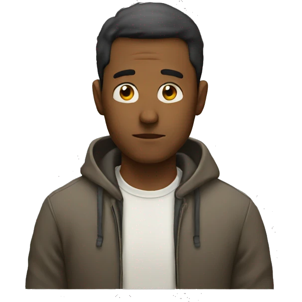 man contemplating emoji