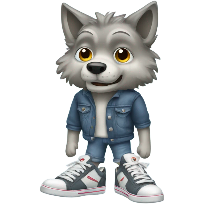 Wolf in sneakers  emoji