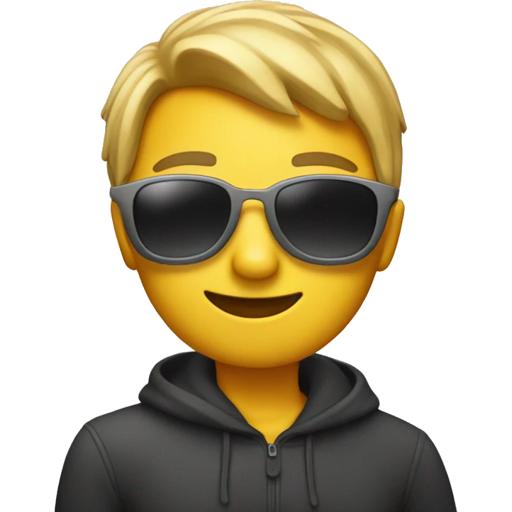 Hugging emoji with sunglasses emoji