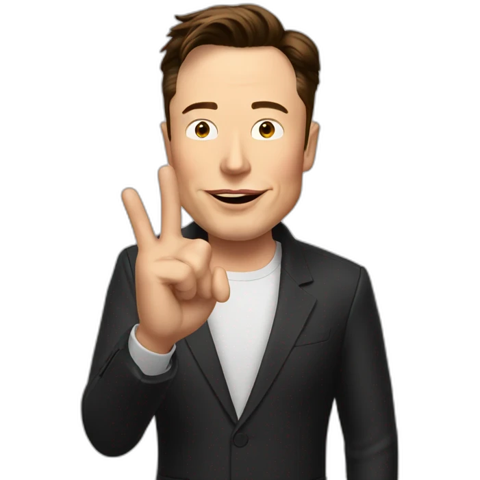 Elon musk show his fingers emoji