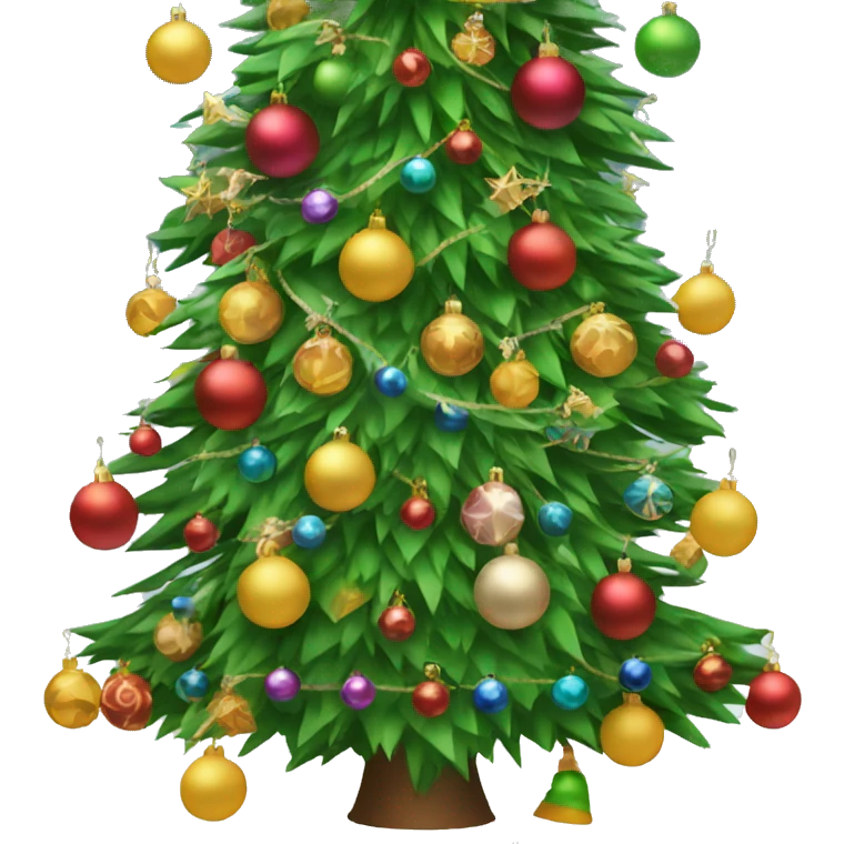 Christmas tree with excess decorations emoji
