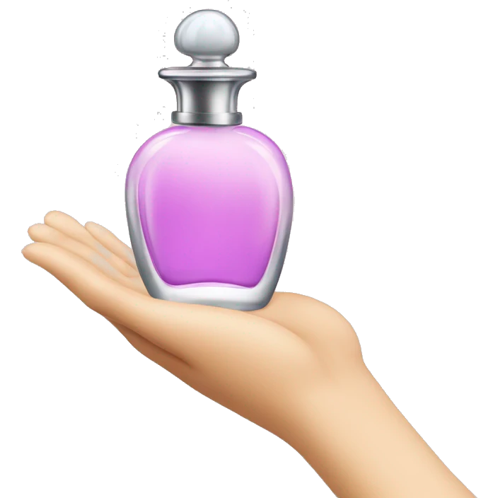Hand holding perfume bottle emoji