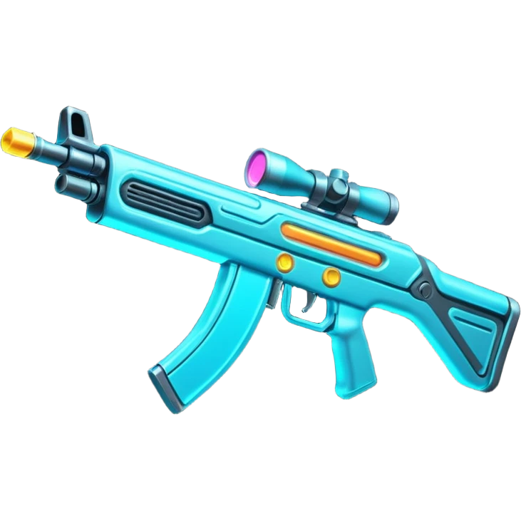 A cool neon rifle emoji