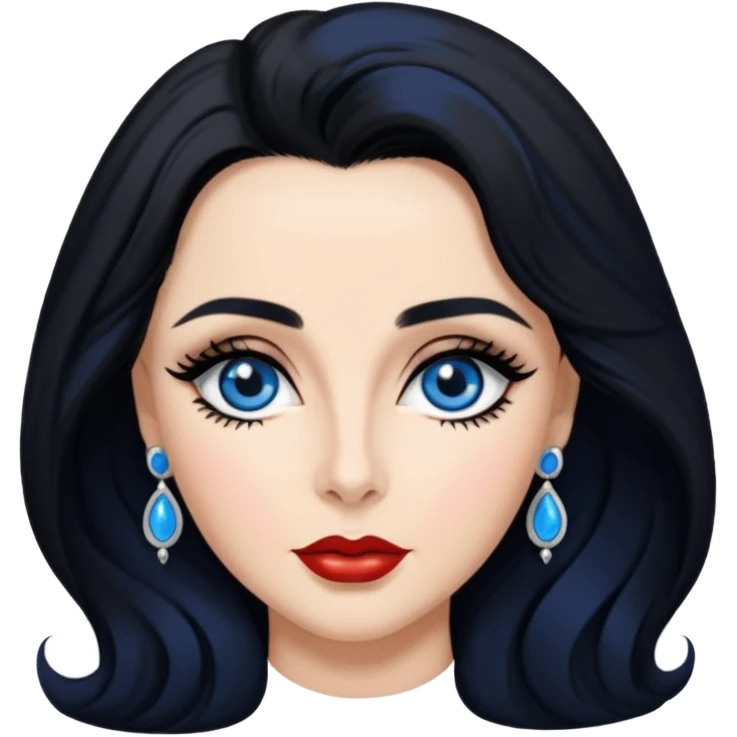 Elizabeth Taylor with blue eyes, black hair emoji