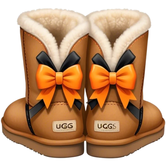 Uggs with black and orange bows emoji