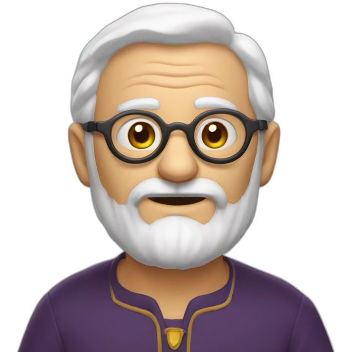 Vieux chauve avec des lunettes qui sourie emoji