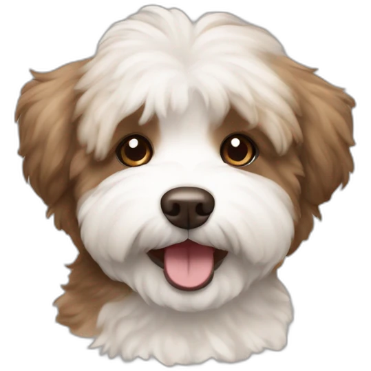 smiling brown coloured dog bichon havanese emoji