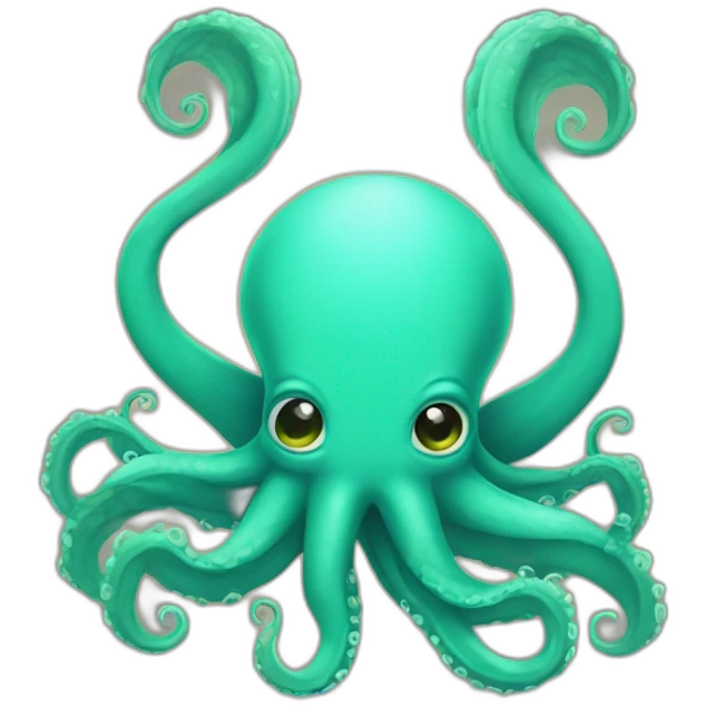 Cute kraken Holding a Sign in his tentacles emoji