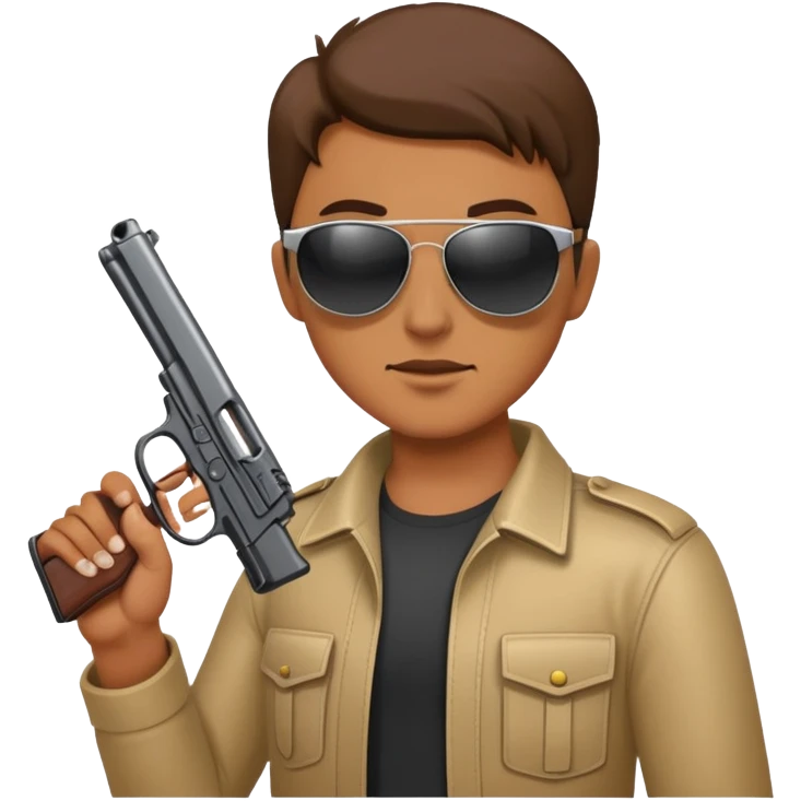 Shades holding gun emoji