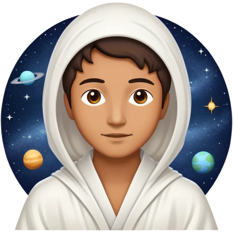 Very enlightened person in the mystical cosmos of outer space  emoji
