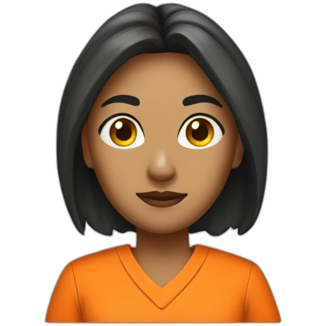 female prisoner in orange jumpsuit mugshot emoji