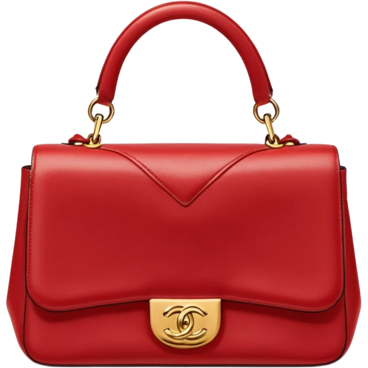chanel bright red color bag gold hardware emoji