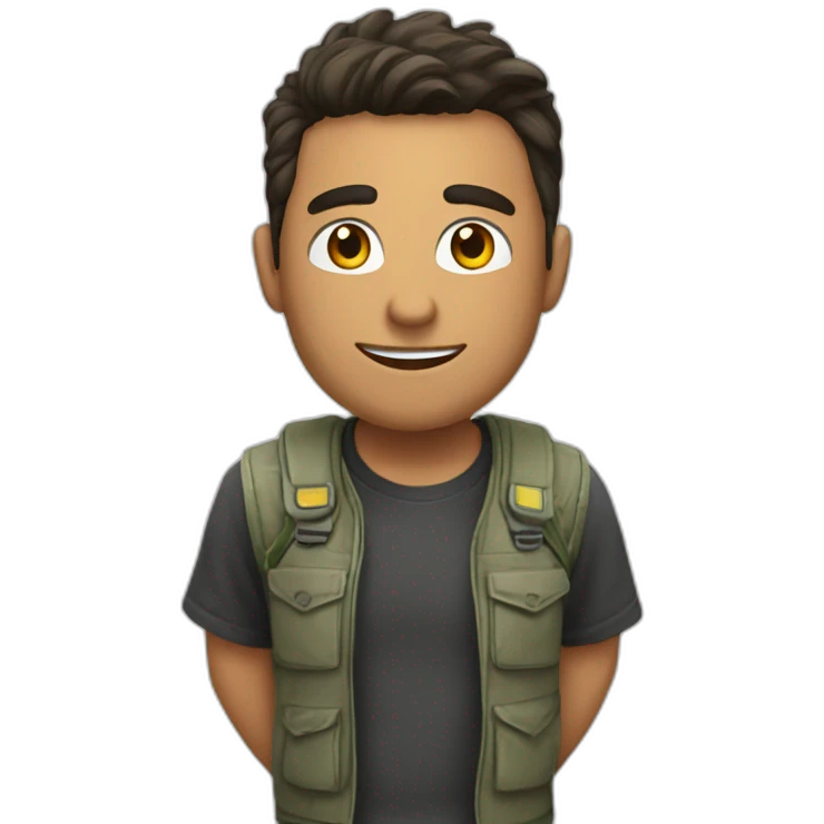 Un chico jugando video juegos emoji