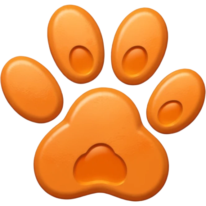 a pale pastel orange pawprint emoji