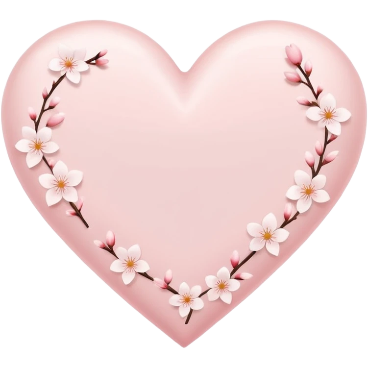 white heart with subtle sakura petal texture emoji