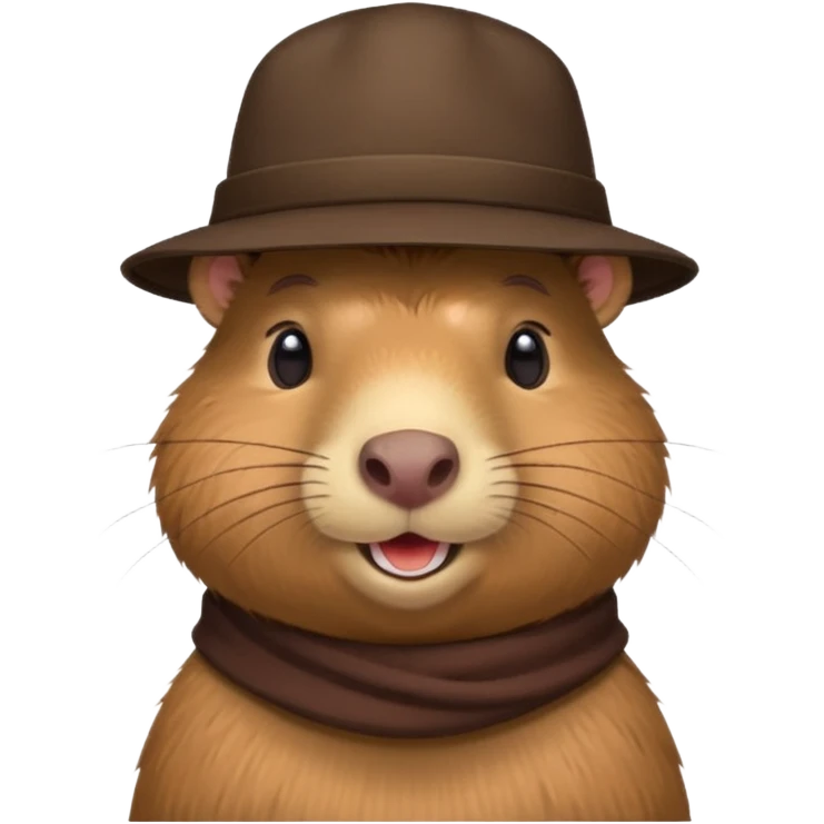Make me a capybara in a hat like number 3 emoji