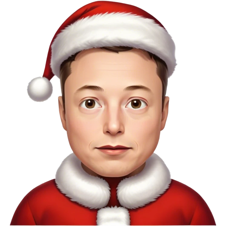 Elon musk con traje de papá Noel  emoji