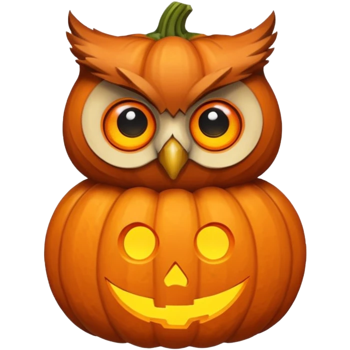 Owl with pumpkin  emoji